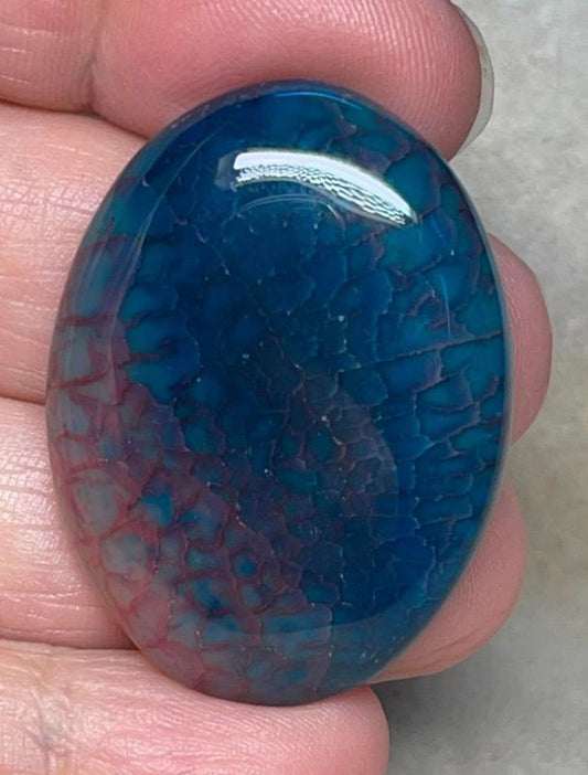Oval 39x29mm Dragon Vein Agate Cabochon 18