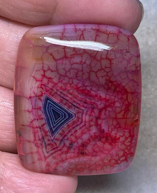 Rectangle 41x34mm Dragon Vein Agate Cabochon 28