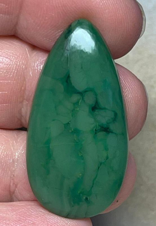 Teardrop 38x20mm Paradise Jade Cabochon 01