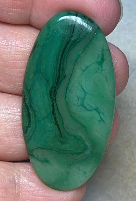 Oval 50x25mm Paradise Jade Cabochon 25