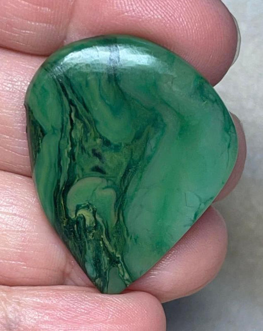 Freeform 37x30mm Paradise Jade Cabochon 35