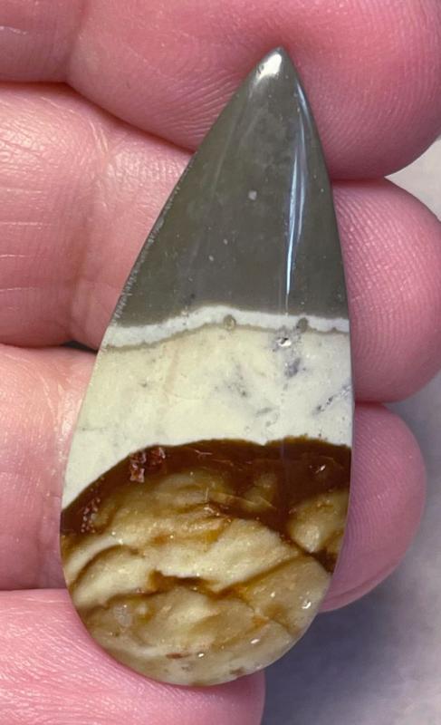 Teardrop 40x17mm Polychrome Jasper Cabochon 44