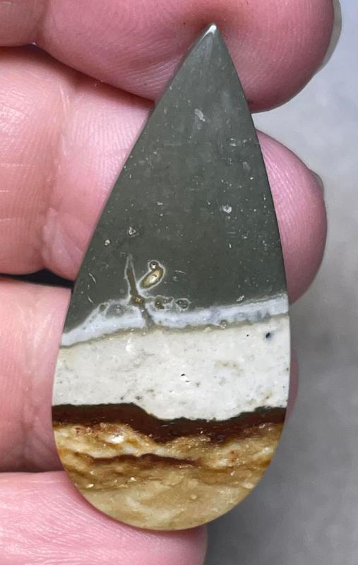 Teardrop 42x20mm Polychrome Jasper Cabochon 47