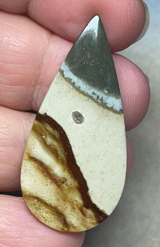 Teardrop 44x21mm Polychrome Jasper Cabochon 48