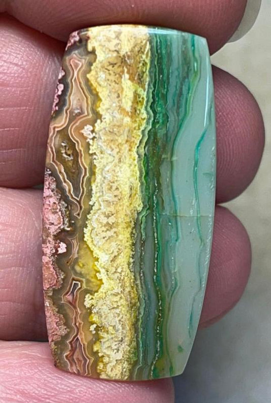 Freeform 37x17mm Colour Enhanced Agate Cabochon 51