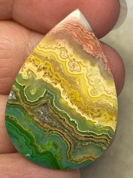 Teardrop 37x25mm Colour Enhanced Agate Cabochon 62
