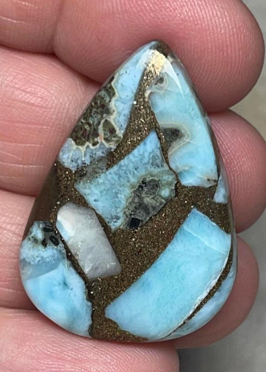 Teardrop 35x25mm Mohave Larimar Cabochon 20