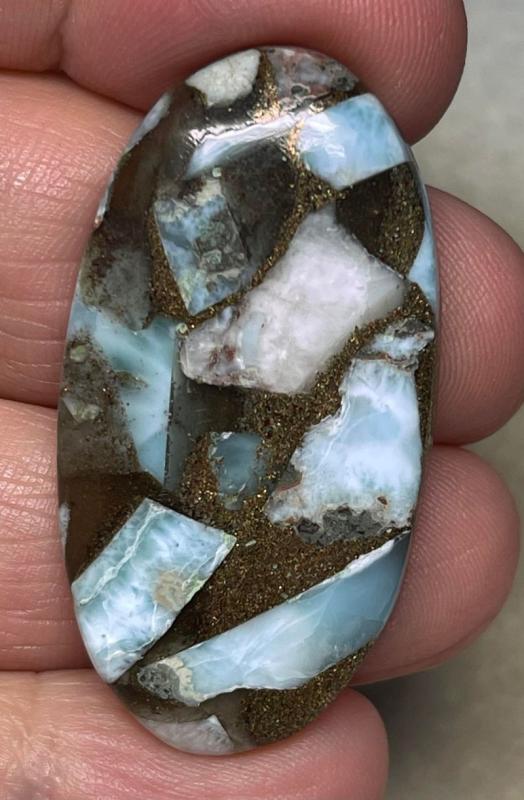 Oval 42x22mm Mohave Larimar Cabochon 22