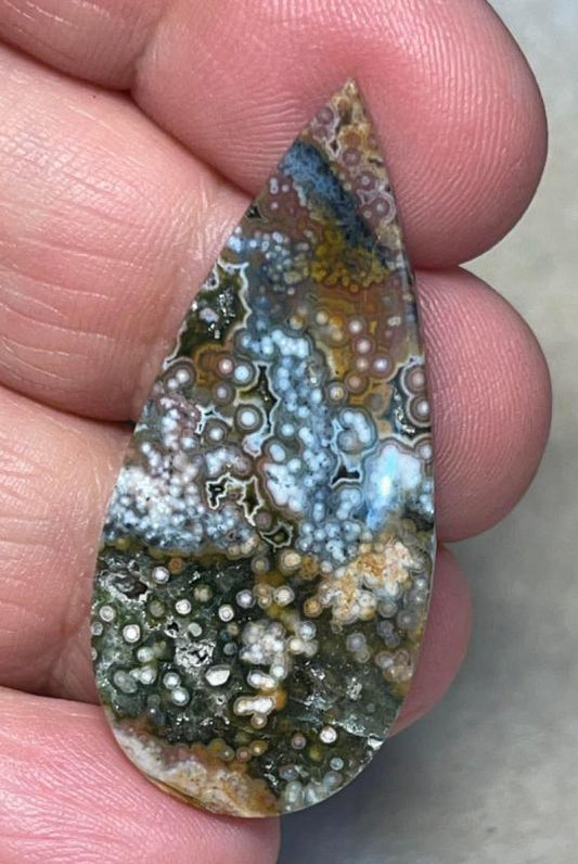 Teardrop 43x19mm Ocean Jasper Cabochon 51