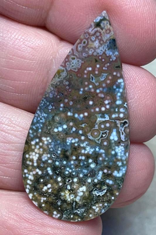 Teardrop 40x20mm Ocean Jasper Cabochon 52