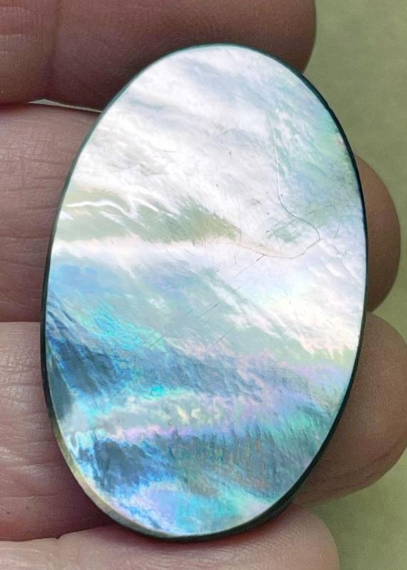 Oval 42x25mm Black Mother of Pearl Cabochon 06