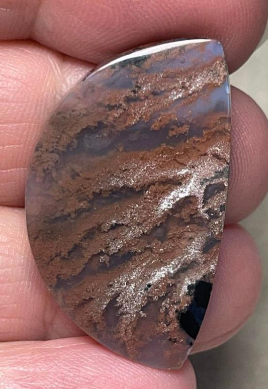 Freeform 34x20mm Natural Red Plume Agate Cabochon 71
