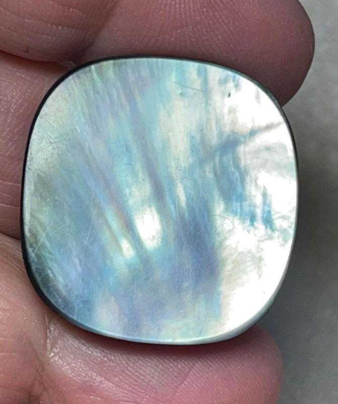 Freeform 26x26mm Black Mother of Pearl Cabochon 28