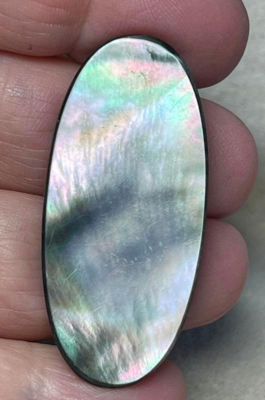 Oval 44x20mm Black Mother of Pearl Cabochon 45