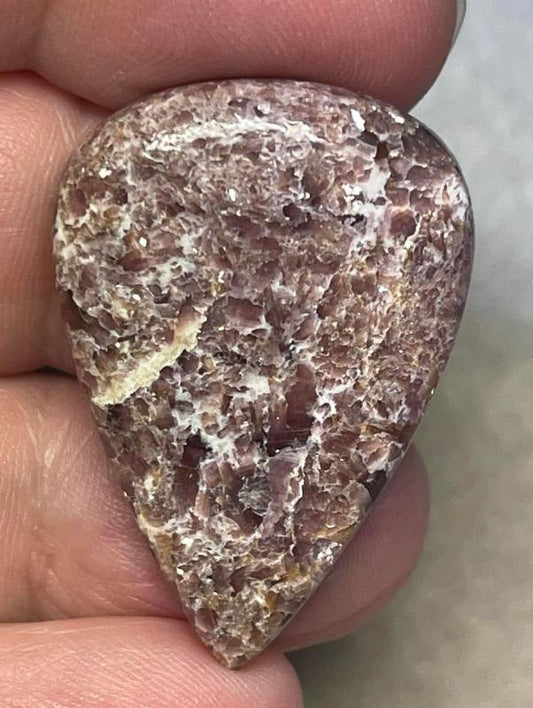 Teardrop 35x24mm Lepidolite Cabochon 21
