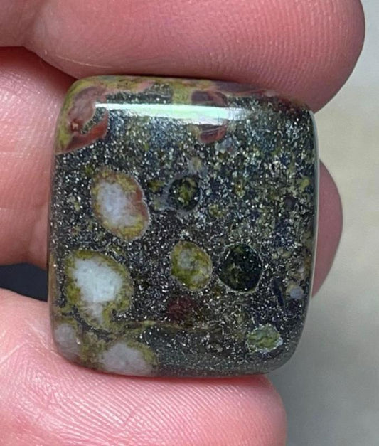 Rectangle 23x20mm Epidote Cabochon 09