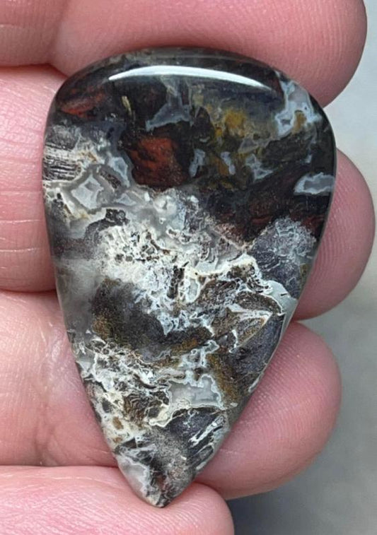 Teardrop 36x22mm Snake Jasper Cabochon 22