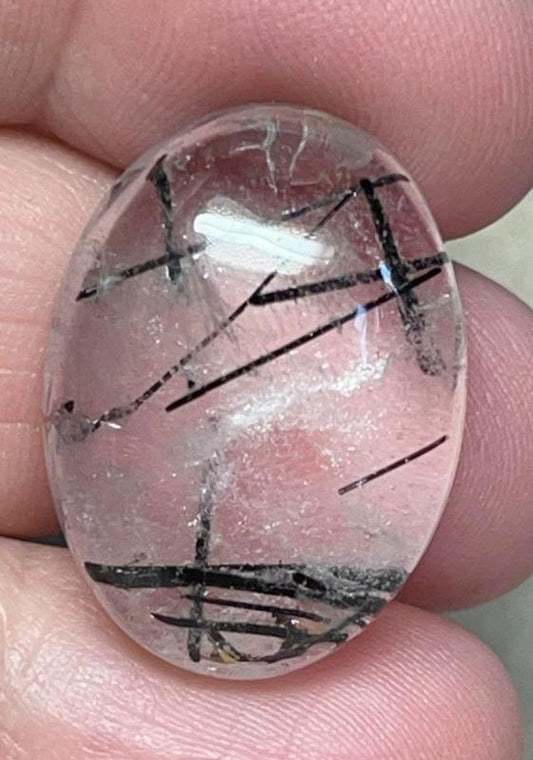 Oval 26x19mm Tourmalated Quartz Cabochon 37