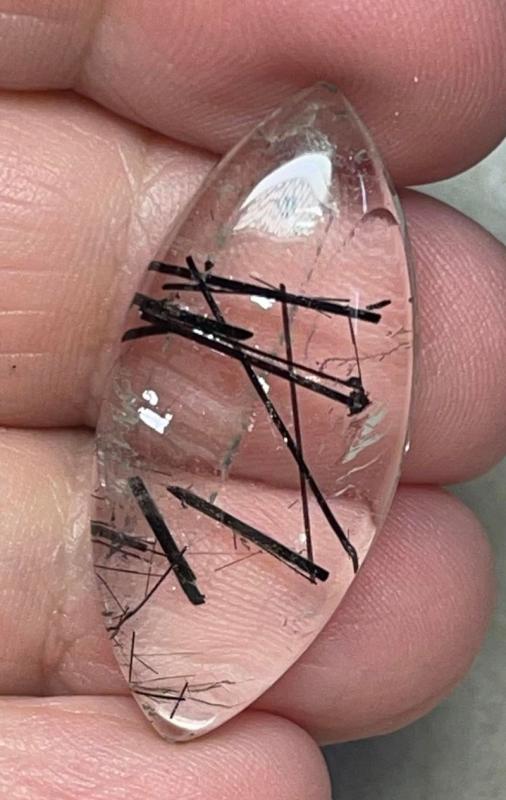 Marquise 35x16mm Tourmalated Quartz Cabochon 42