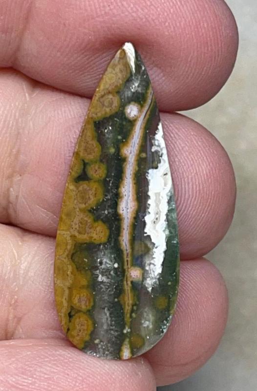 Teardrop 33x13mm Ocean Jasper Cabochon 54