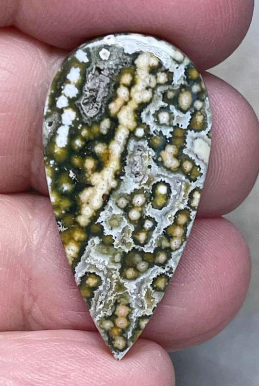 Teardrop 33x17mm Ocean Jasper Cabochon 55