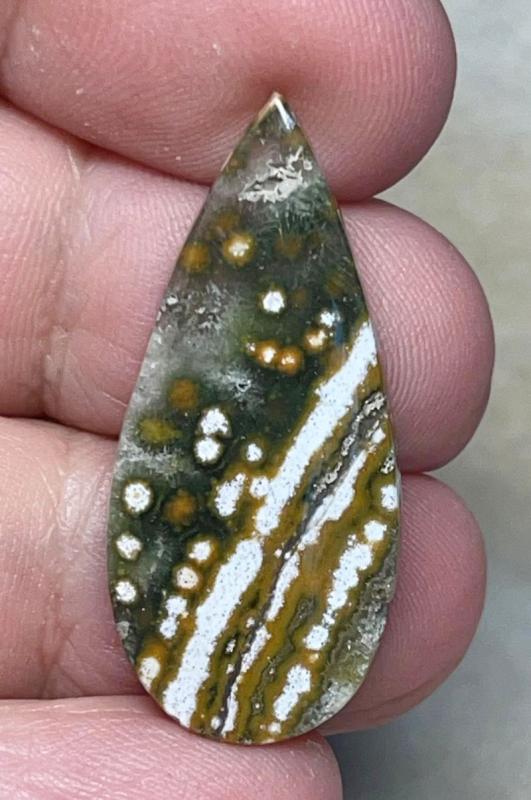 Teardrop 34x15mm Ocean Jasper Cabochon 57