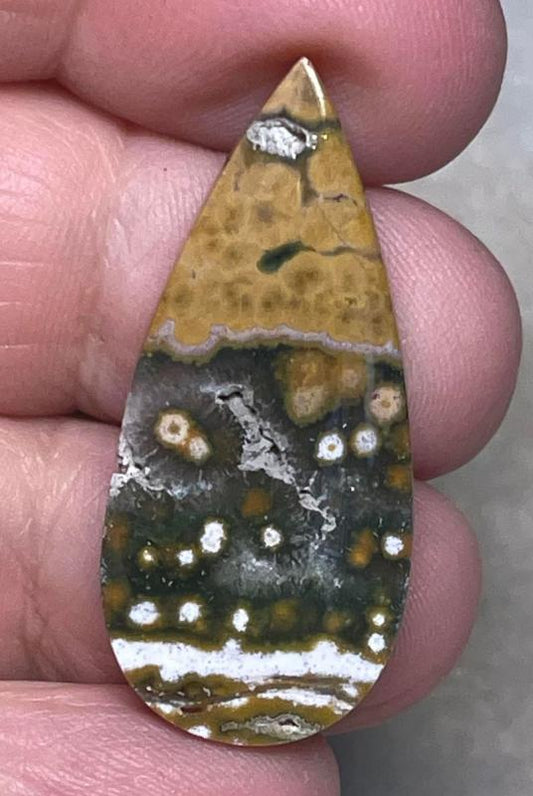 Teardrop 36x16mm Ocean Jasper Cabochon 58