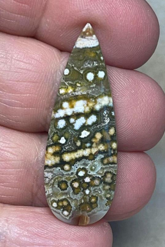 Teardrop 38x14mm Ocean Jasper Cabochon 61
