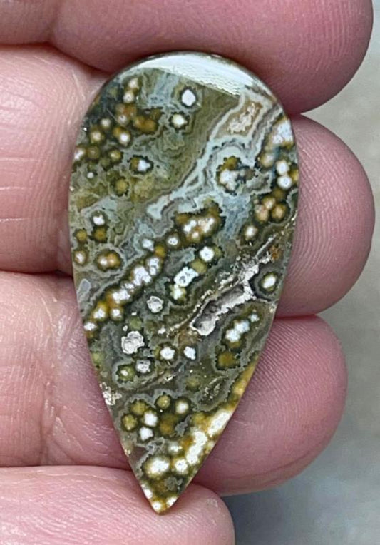 Teardrop 35x17mm Ocean Jasper Cabochon 66