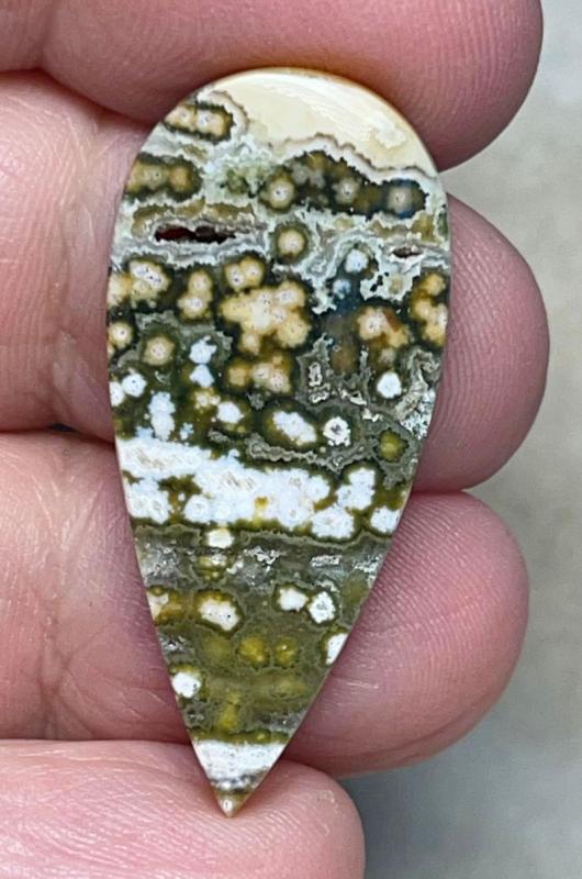 Teardrop 36x16mm Ocean Jasper Cabochon 68