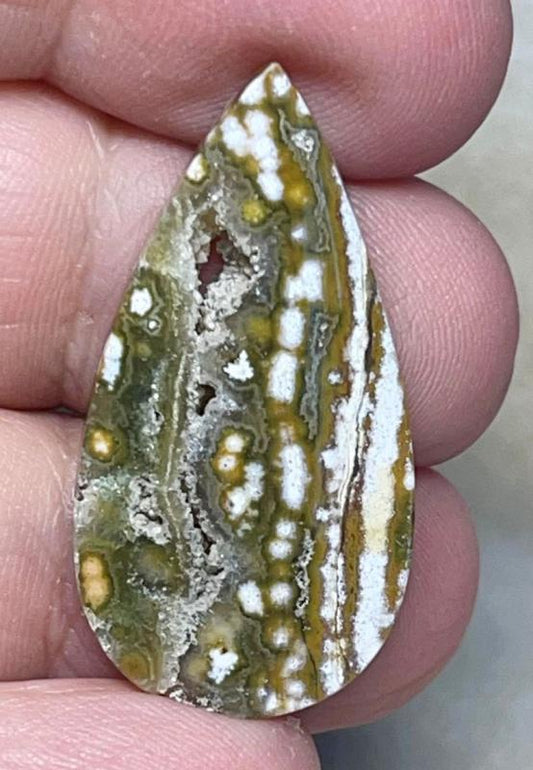 Teardrop 34x18mm Ocean Jasper Cabochon 69