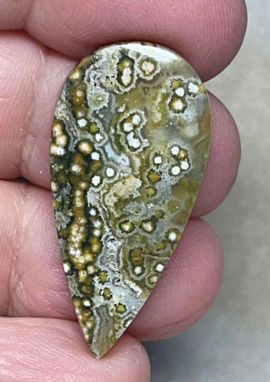 Teardrop 35x17mm Ocean Jasper Cabochon 72