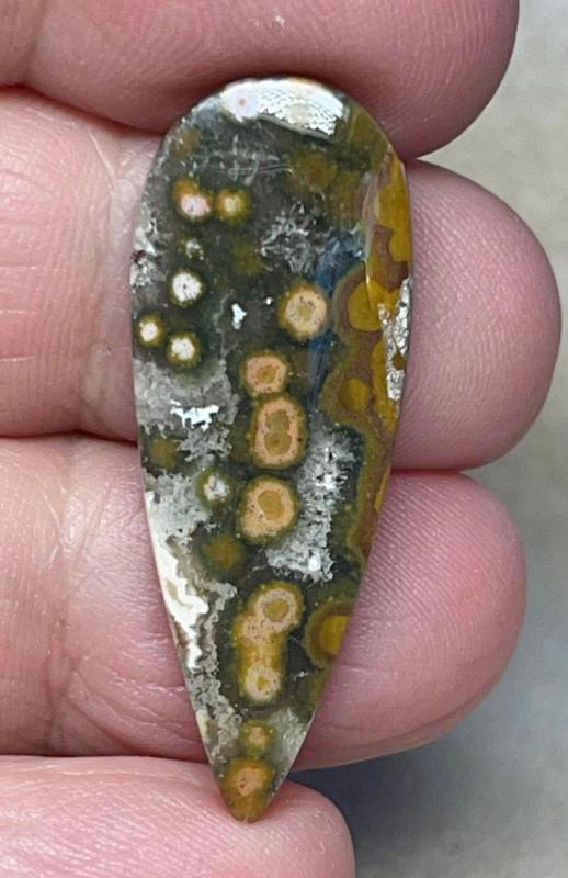 Teardrop 36x14mm Ocean Jasper Cabochon 74