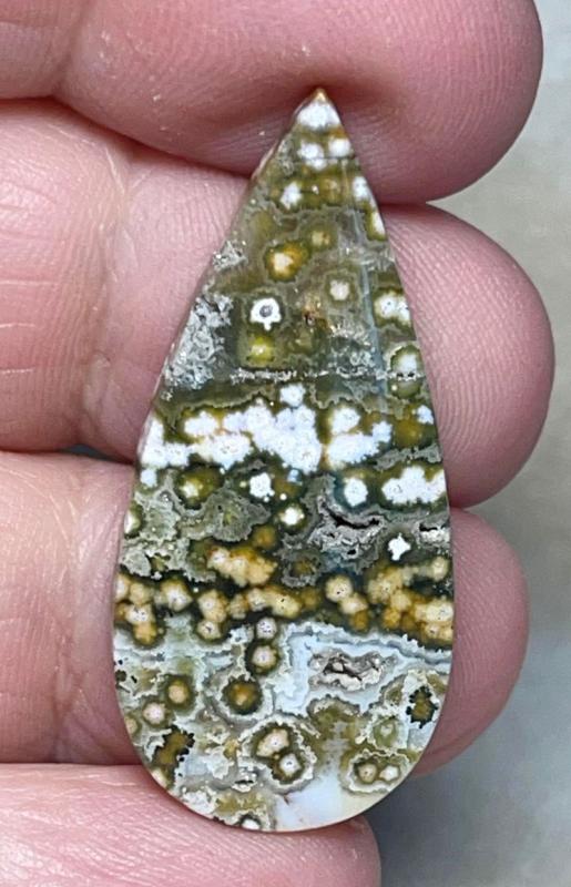 Teardrop 37x17mm Ocean Jasper Cabochon 77