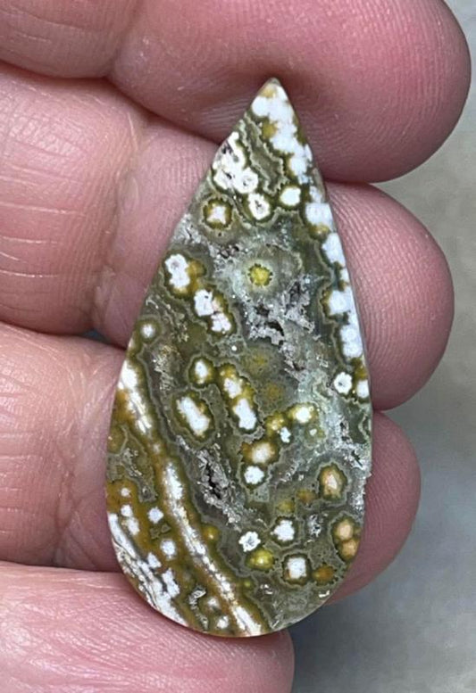 Teardrop 37x17mm Ocean Jasper Cabochon 83