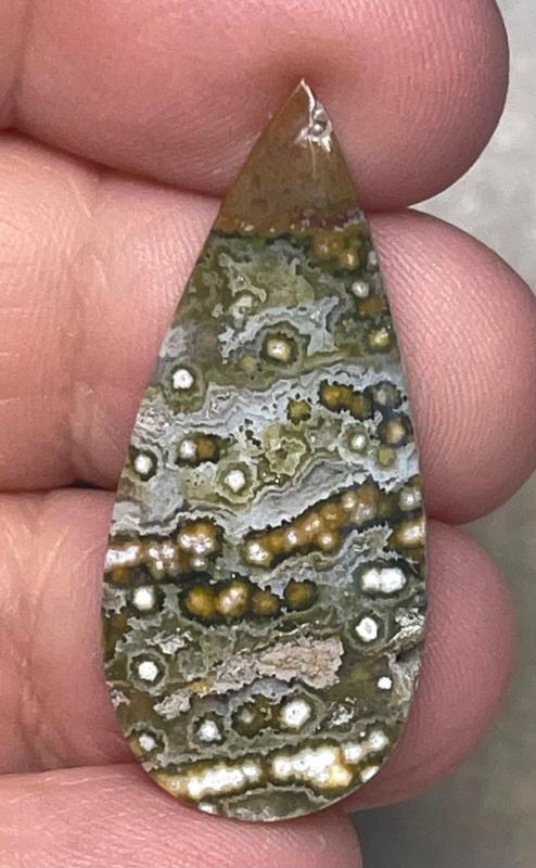 Teardrop 36x16mm Ocean Jasper Cabochon 85