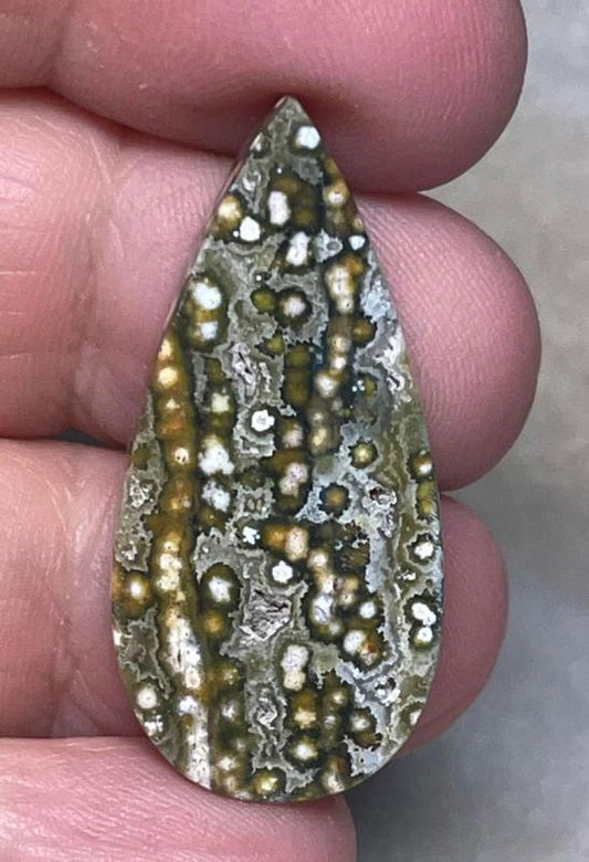 Teardrop 36x17mm Ocean Jasper Cabochon 87