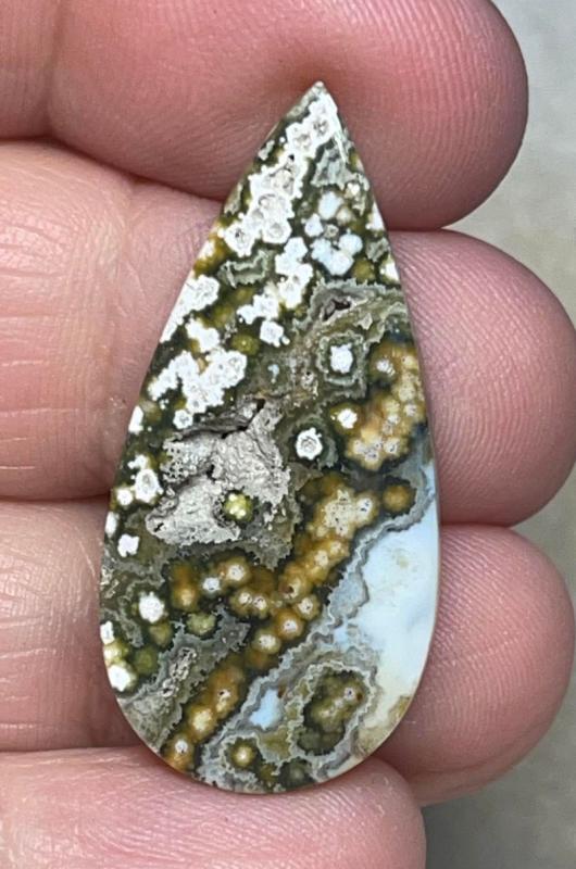 Teardrop 35x17mm Ocean Jasper Cabochon 88