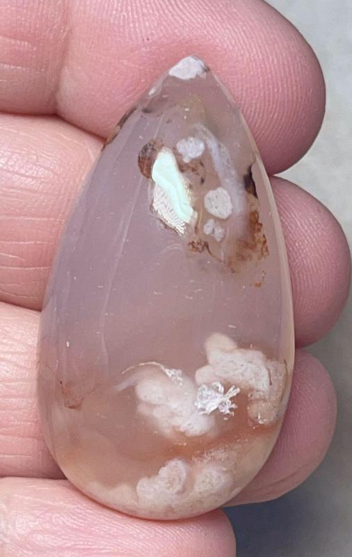 Teardrop 41x23mm Cherry Blossom Agate Cabochon 05