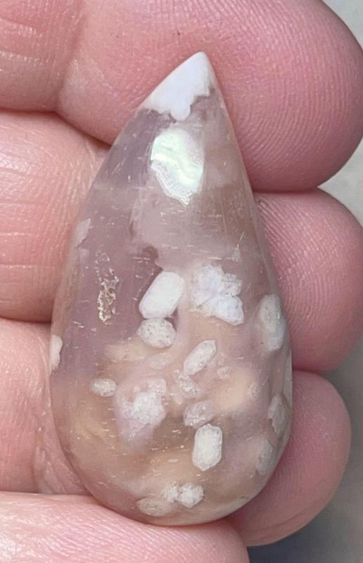 Freeform 36x18mm Cherry Blossom Agate Cabochon 14