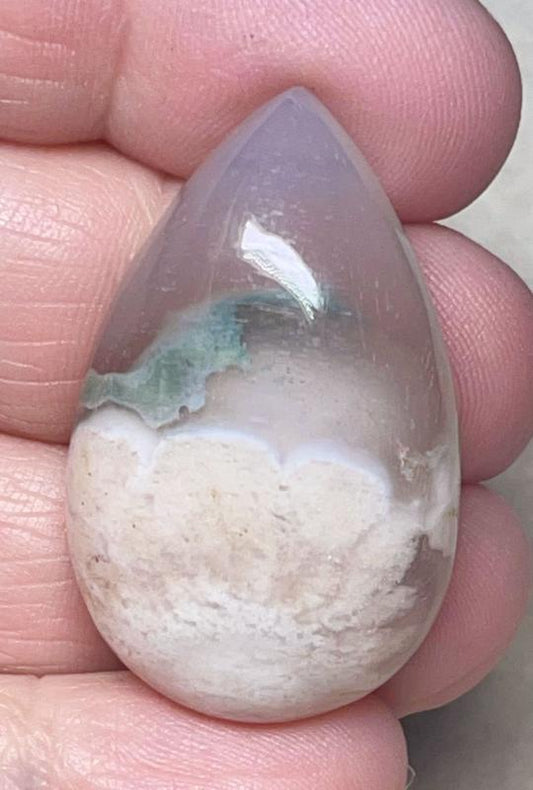Teardrop 36x23mm Cherry Blossom Agate Cabochon 15