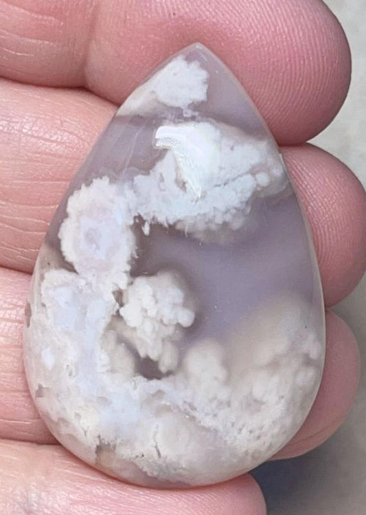 Teardrop 40x27mm Cherry Blossom Agate Cabochon 23