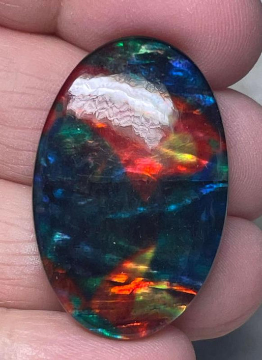 Oval 34x22mm Dichroic Glass Cabochon 05