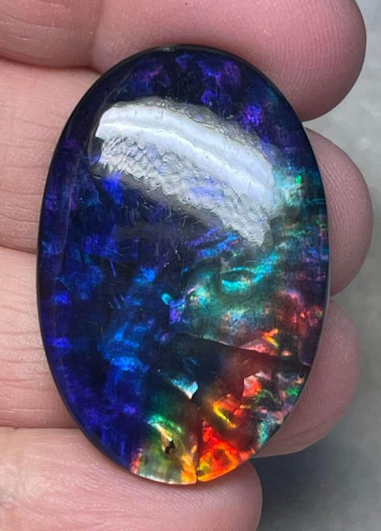 Oval 37x25mm Dichroic Glass Cabochon 06