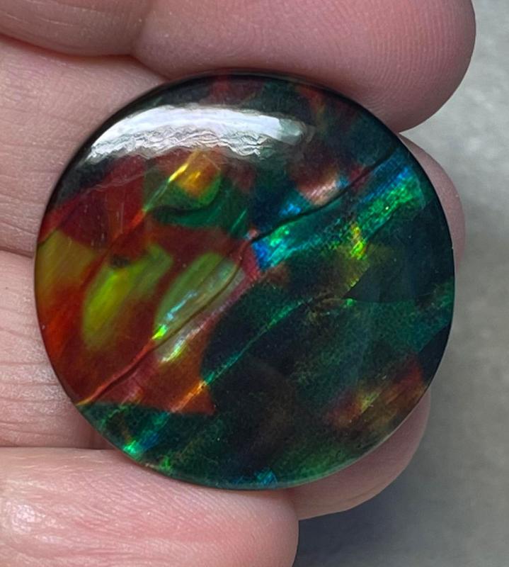 Round 30x30mm Dichroic Glass Cabochon 25