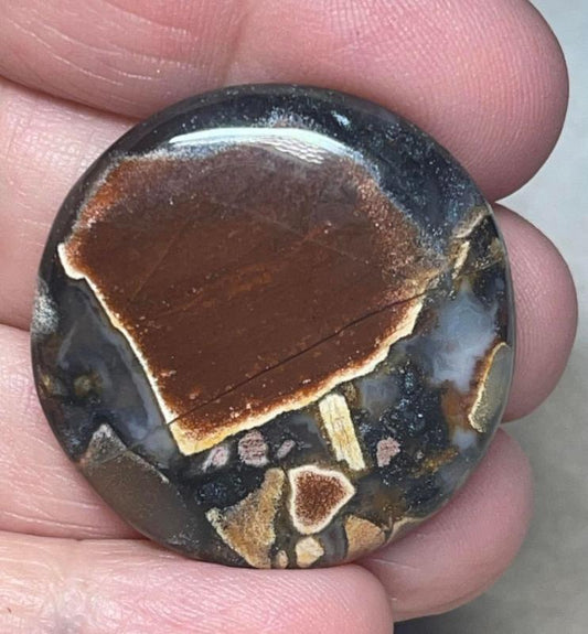 Round 33x33mm Taboo Jasper Cabochon 09