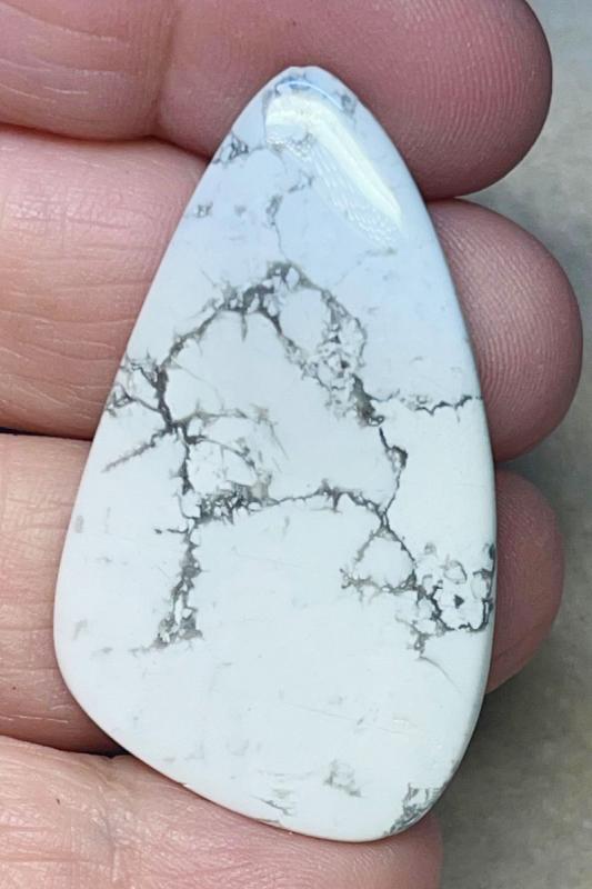Freeform 47x27mm Howlite Cabochon 17
