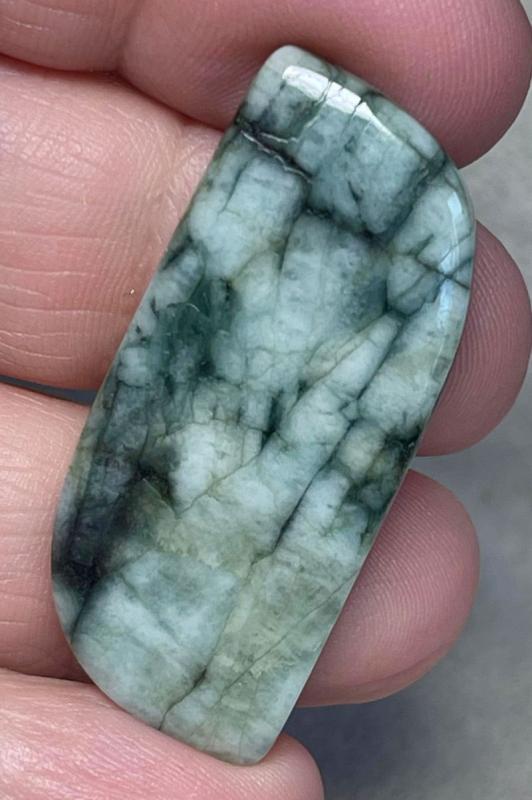 Freeform 43x18mm Emerald Cabochon 43