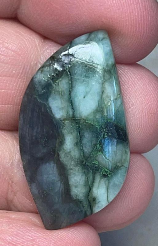 Freeform 34x20mm Emerald Cabochon 45