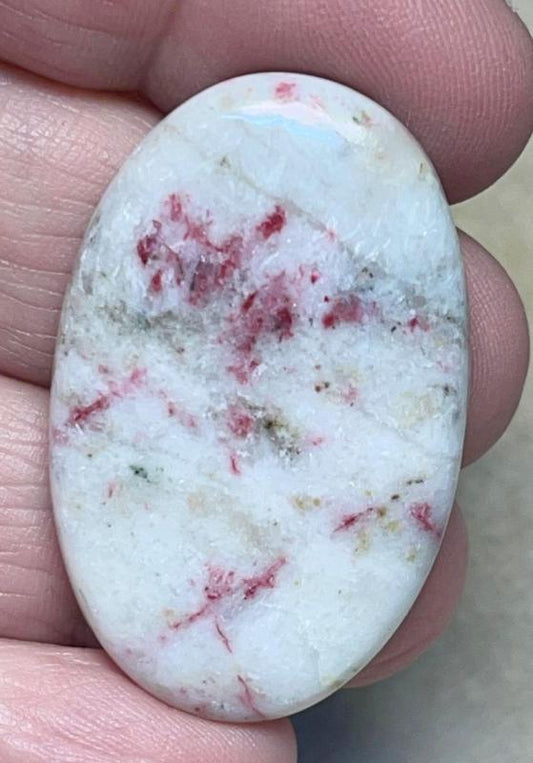 Oval 40x25mm Cinnabar in Quartz Cabochon 08